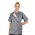 Bluza kucharska damska szara rękaw krótki lamówka wzór W2 (1053) roz. M – bluza kucharska – odzież gastronomiczna